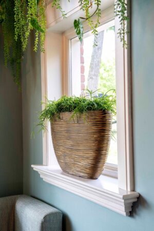 Lillepott Rib ovaalne 59x14x34cm kuldne