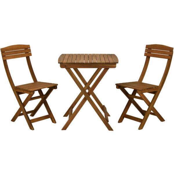Aiamööbli komplekt Bistro laud ja 2 tooli akaatsiapuust