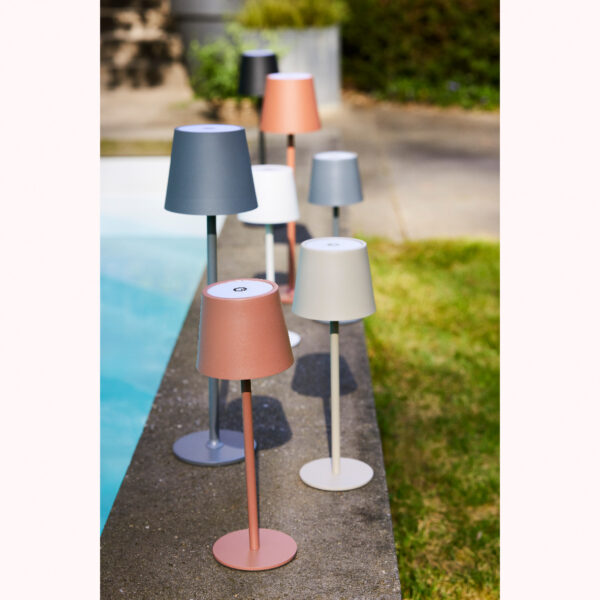 Laualamp LED beež Ø11x h37cm, laetav, IP44