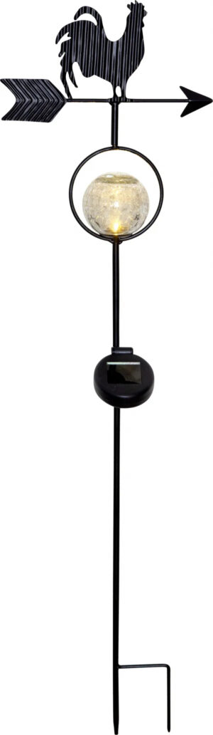 Solarvalgusti tuulelipuga LED must 9x25x h81cm