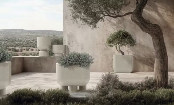 Lillepott Molta jalgadel Ø60x h50cm beež