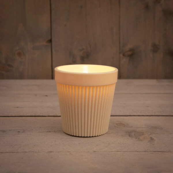 Led küünal potis 3D kreem IP44 Ø11x h11cm