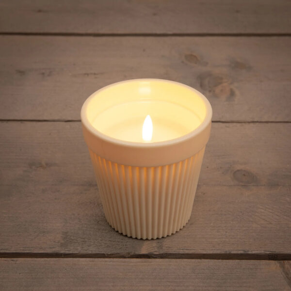 Led küünal potis 3D kreem IP44 Ø11x h11cm