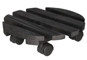 Lillepoti alus ratastega Ø30cm, must