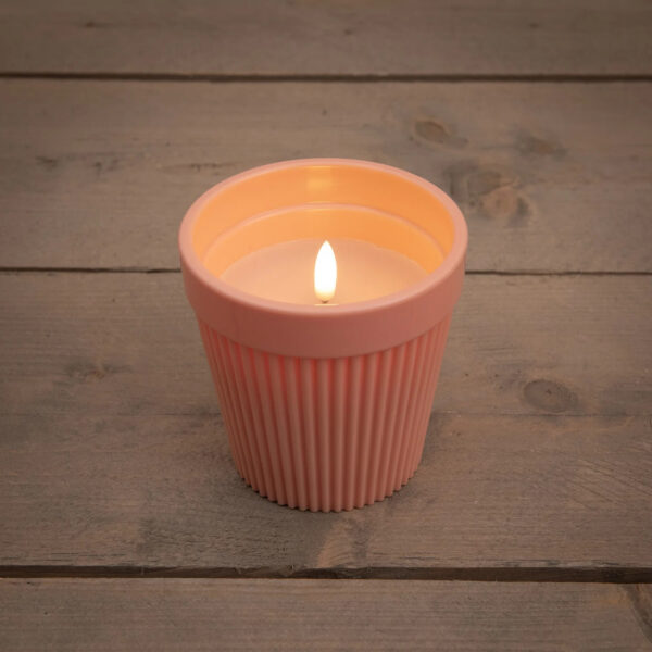 Led küünal potis 3D roosa IP44 Ø11x h11cm