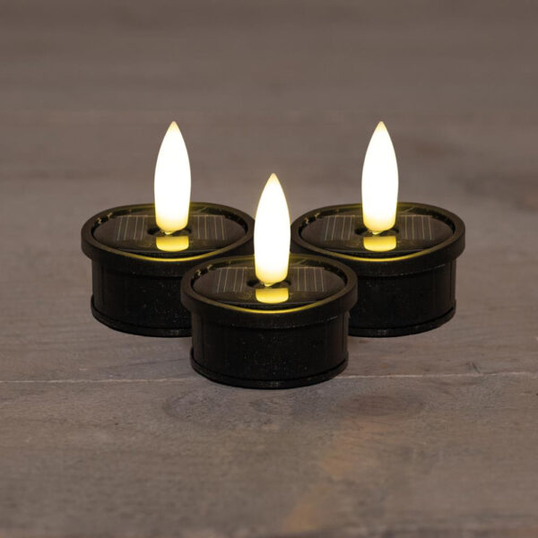 Solar teeküünal 3D 3tk/pk beež IP44 3,7x h2,3cm