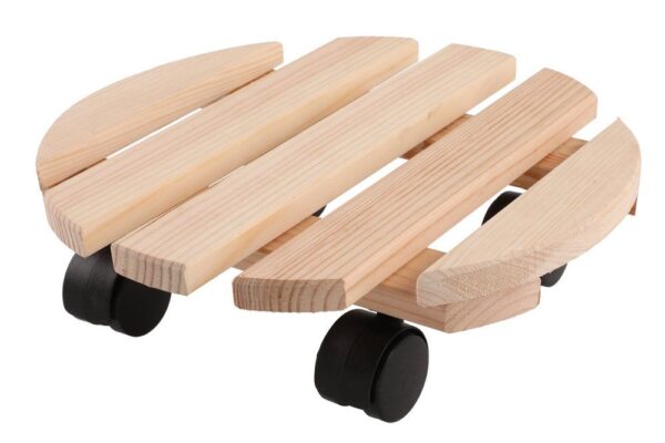 Lillepoti alus ratastega Ø30cm, pruun