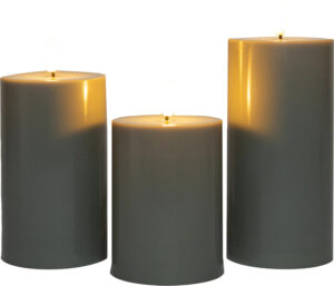 Led küünalde komplekt roheline IP44 Ø7,5x h10/12,5/15cm