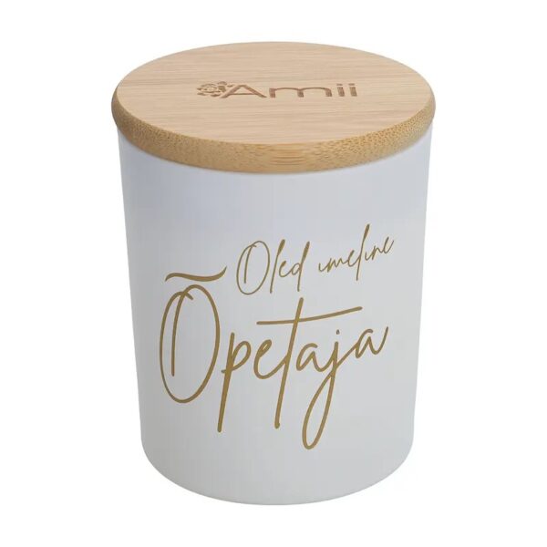 Lõhnaküünal sojavahast Passion, sõnumiga Oled imeline õpetaja 140g