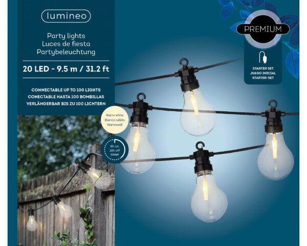 Valguskett soe valge 9,5m 20LED IP44