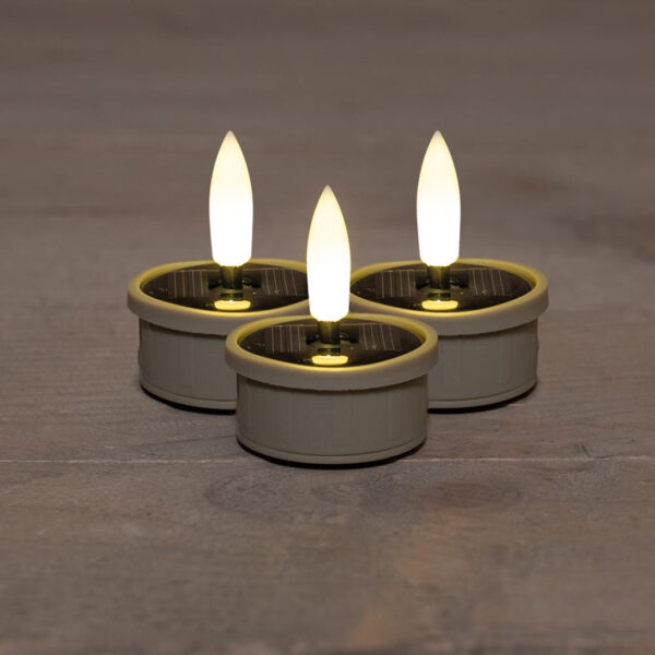 Solar teeküünal 3D 3tk/pk valge IP44 3,7x h2,3cm