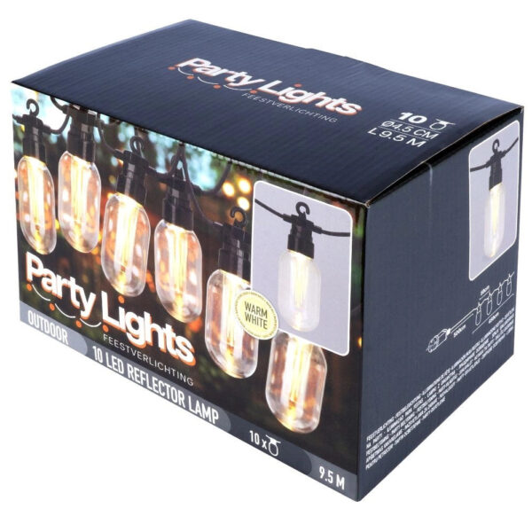 Valguskett Party Lights 9,5m 10LED soe valge IP44