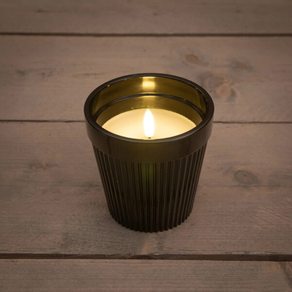 Led küünal potis 3D must IP44 Ø11x h11cm