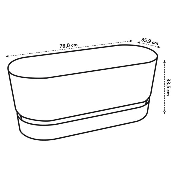 Rõdukast Greenville Terrace Trough alusega ratastel Ø80cm 57L valge
