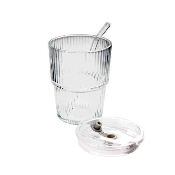 Klaastass joogikõrrega 9,5x9,5x h11,3cm