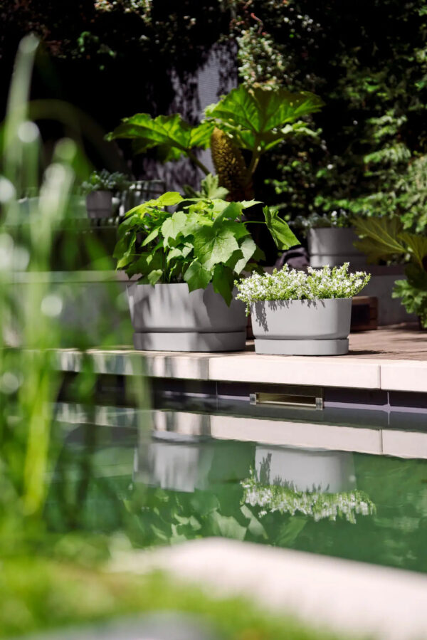 Rõdukast Greenville Terrace Trough alusega ratastel Ø80cm 57L betoonihall