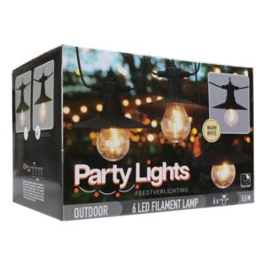 Valguskett Party 6LED soe valge IP44 5,5m