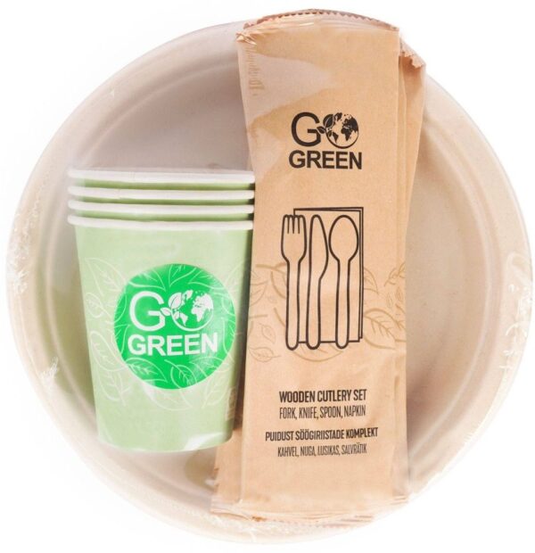 Piknikukomplekt 4-le kompostitav Go Green