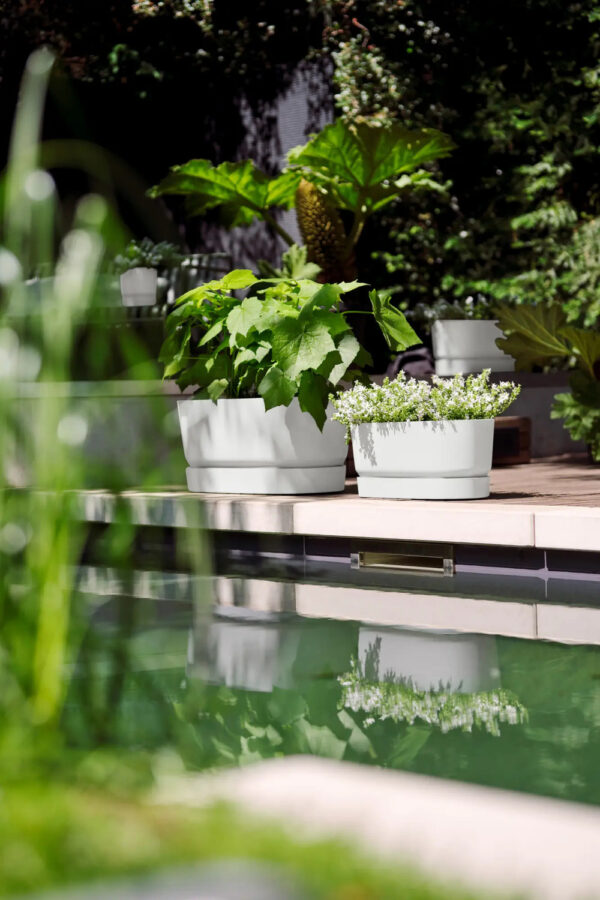 Rõdukast Greenville Terrace Trough alusega ratastel Ø80cm 57L valge