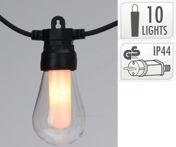 Valguksett pirnid 10LED  soe valge IP44 5,5m