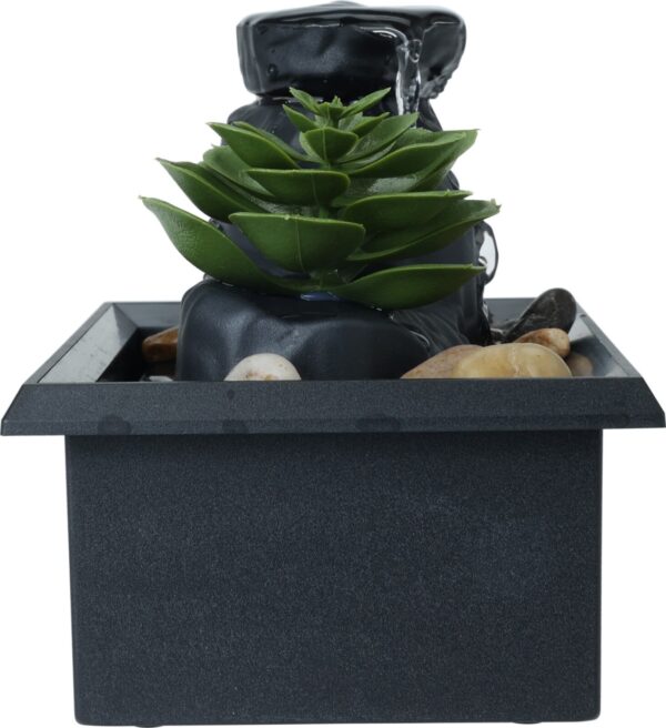 Purskkaev rohelise taimega LED 17,5x10x h11,5cm