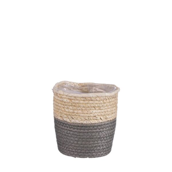 Punutud korv Rachel Ø14x h14cm punutud sisu, hall