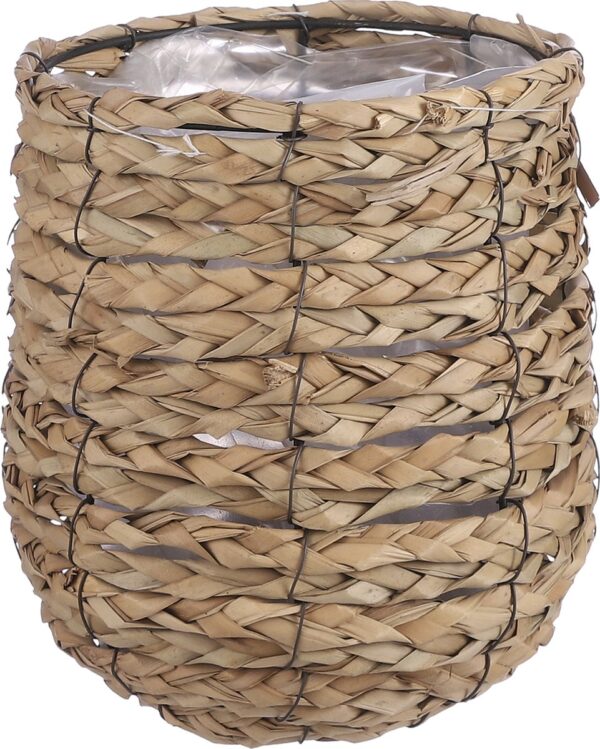 Punutud korv Avalon Ø18x h21cm kile sisuga, helepruun