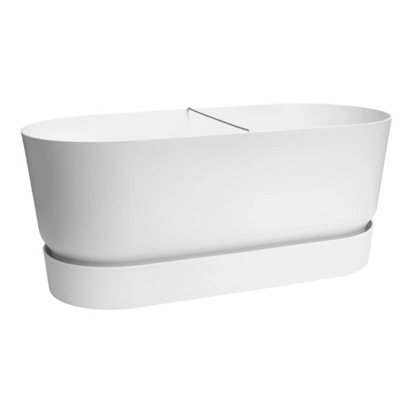 Rõdukast Greenville Terrace Trough alusega ratastel Ø80cm 57L valge