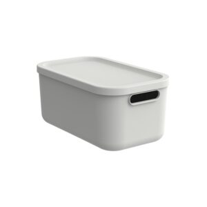 Hoiukast kaanega Albula valge 12L, 39,5×23,5x h17,7cm