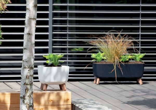 Lillepott Gracia Case jalgadel 58x24x h23,5cm valge