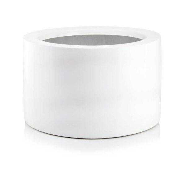 Õuepott Cylin madal Ø46x h30cm valge