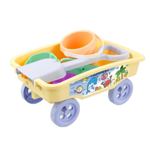 Liivakasti mänguasjad kärus, erinevad