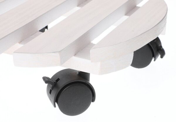 Lillepoti alus ratastega Ø30x h8cm valge