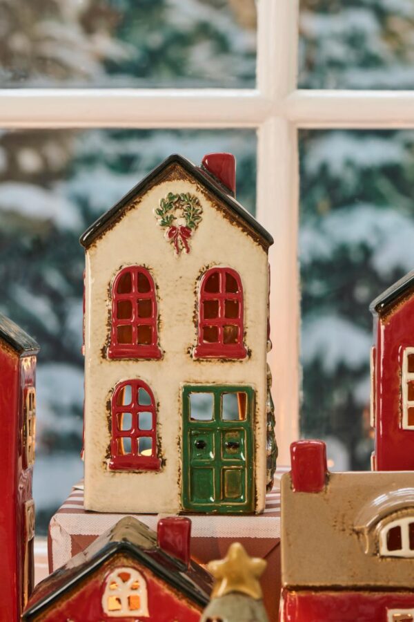 Küünlahoidja Maja Stillenat kreem 7,7x10x h19cm