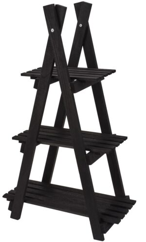 Lillepostament 3-tasandit h84cm puidust must