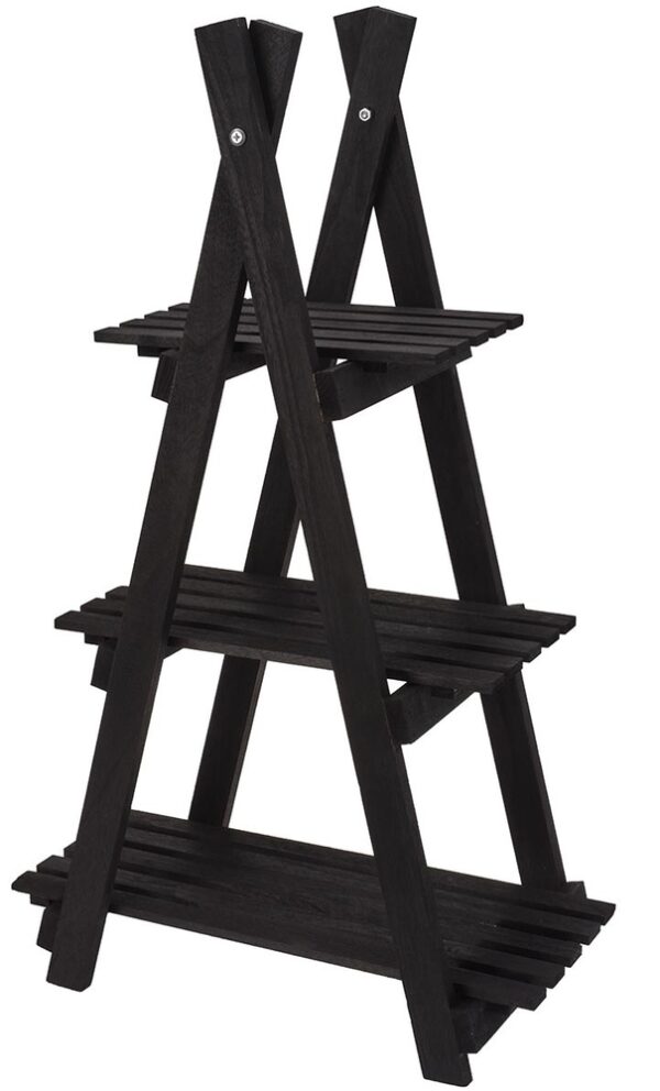 Lillepostament 3-tasandit h84cm puidust must