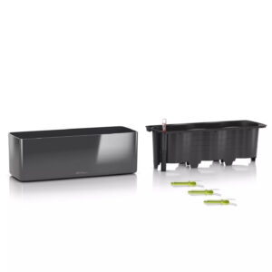Lechuza lillepott Cube Glossy Triple 14x40x h13,5cm tumehall läikiv