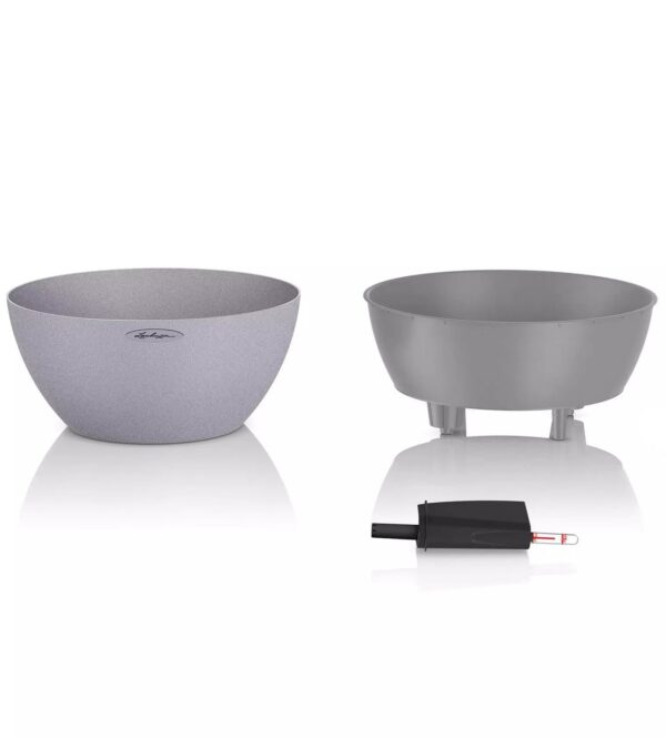 Lechuza lillepott Cubeto Stone 30x30x h13,5cm grafiitmust