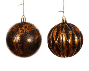 Jõulukuul vase mustriga must Ø8cm erinevad 1tk