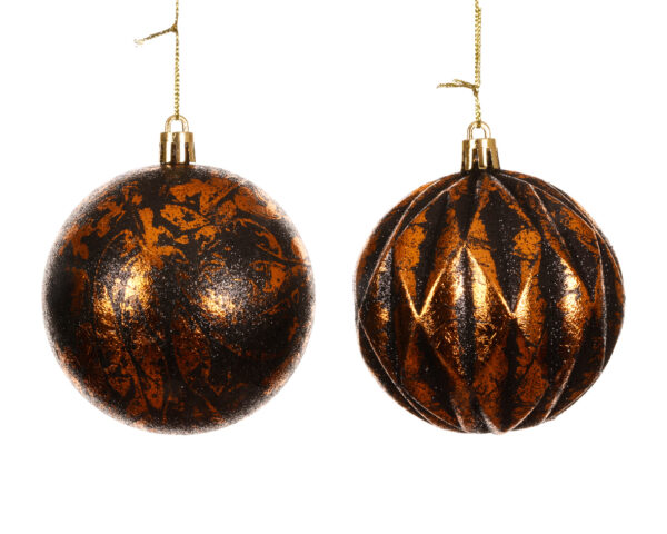 Jõulukuul vase mustriga must Ø8cm erinevad 1tk