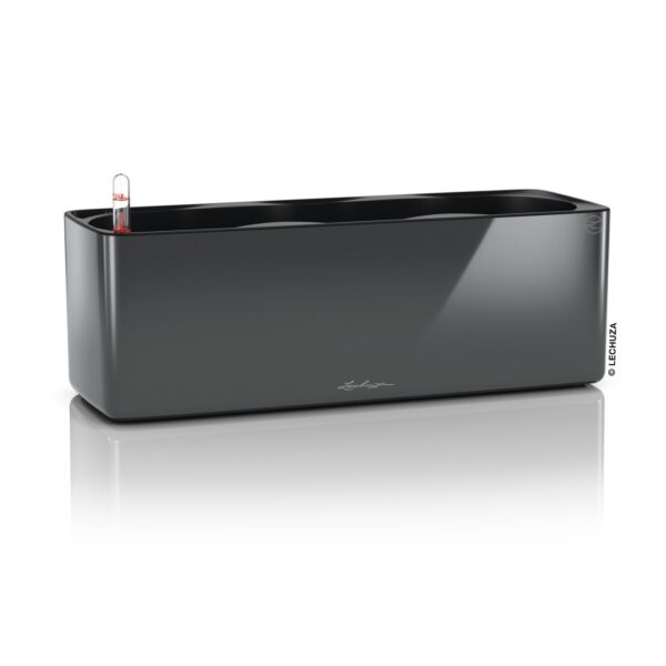 Lechuza lillepott Cube Glossy Triple 14x40x h13,5cm tumehall läikiv