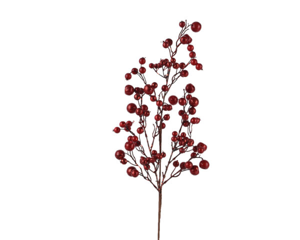 Kunstoks punaste glitter marjadega 5x16x h68cm