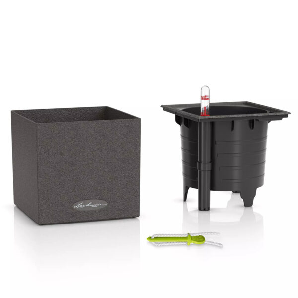 Lechuza lillepott Canto Stone kandliline 14x14x h13,5cm kvartsvalge