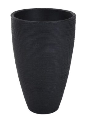 Õuepott Ribbed Ø28x h43cm must