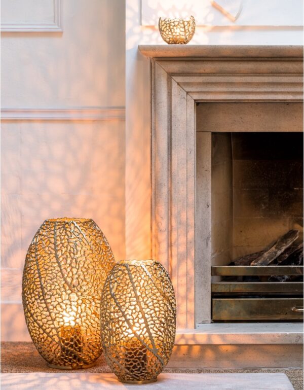 Küünlahoidja Sabela kuldne Ø12x h10cm