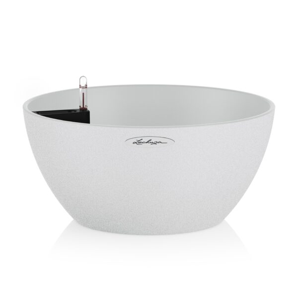 Lechuza lillepott Cubeto Stone 30x30x h13,5cm kvartsvalge