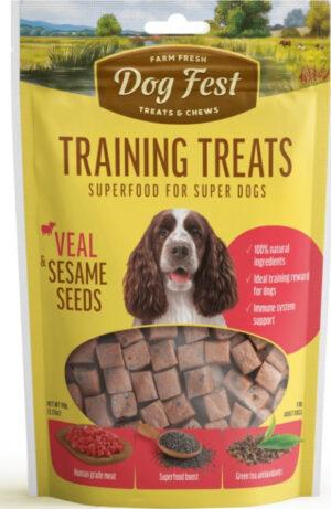 Treeningmaius Dog Fest vasikalihast seesamiseemnetega 90g