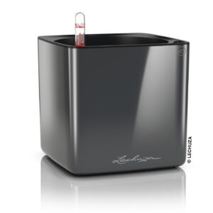 Lechuza lillepott Cube Glossy 17×17 x h16cm tumehall läikiv