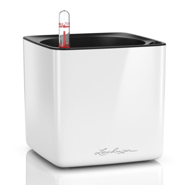 Lechuza lillepott Cube Glossy 17x17 x h16cm valge läikiv