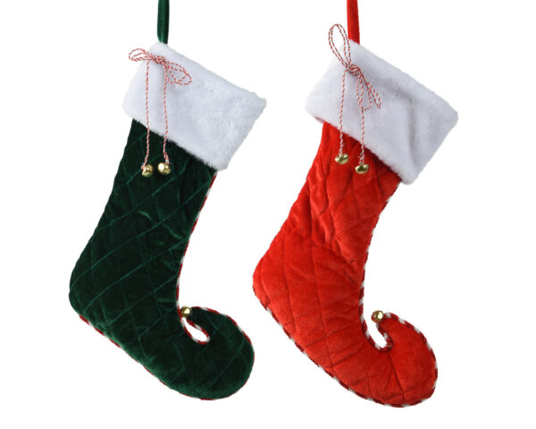 Jõulusokk kellukesega roheline/punane 5x32x h47cm värvivalik 1tk